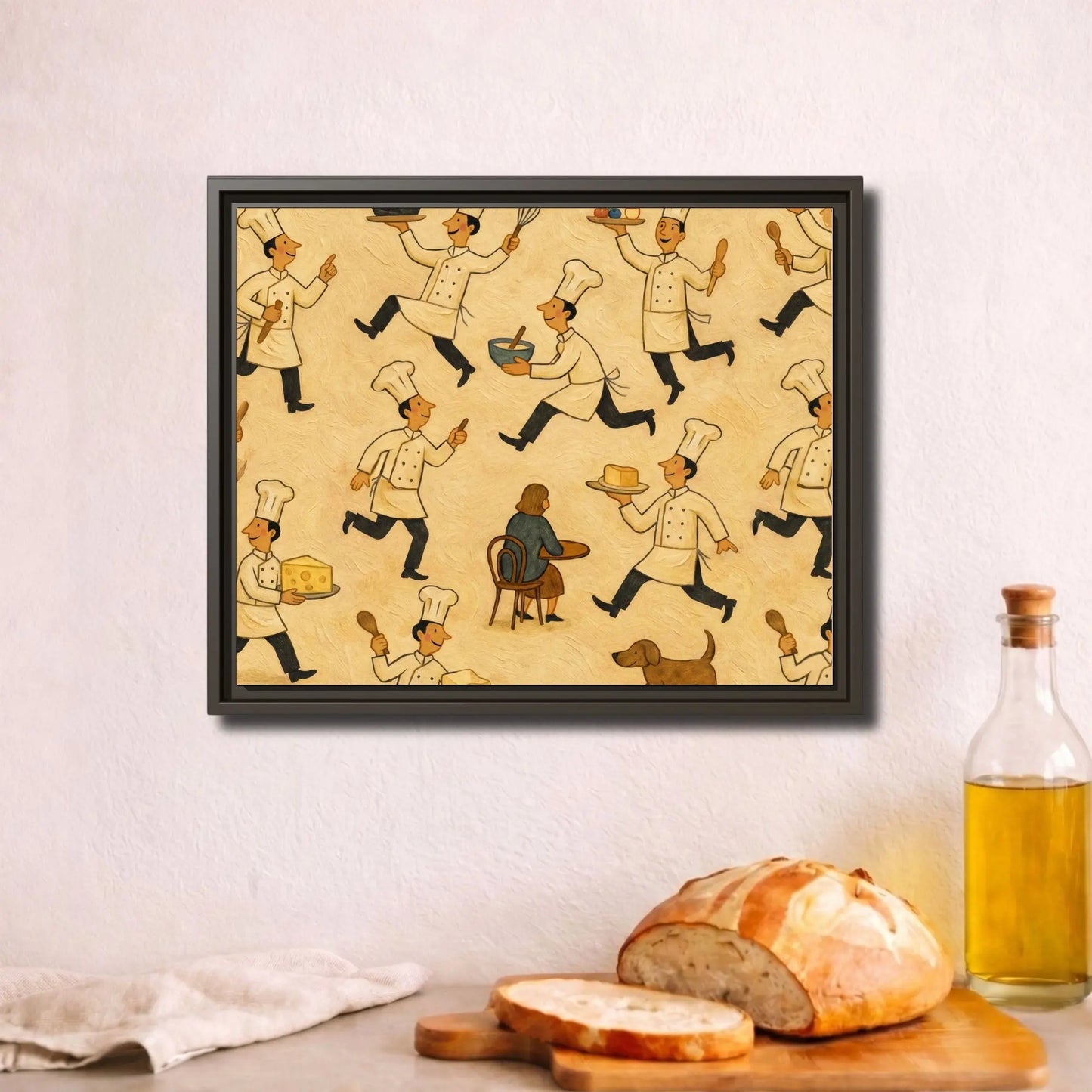 Baker’s Chaos | Framed Kitchen Wall Art Canvas