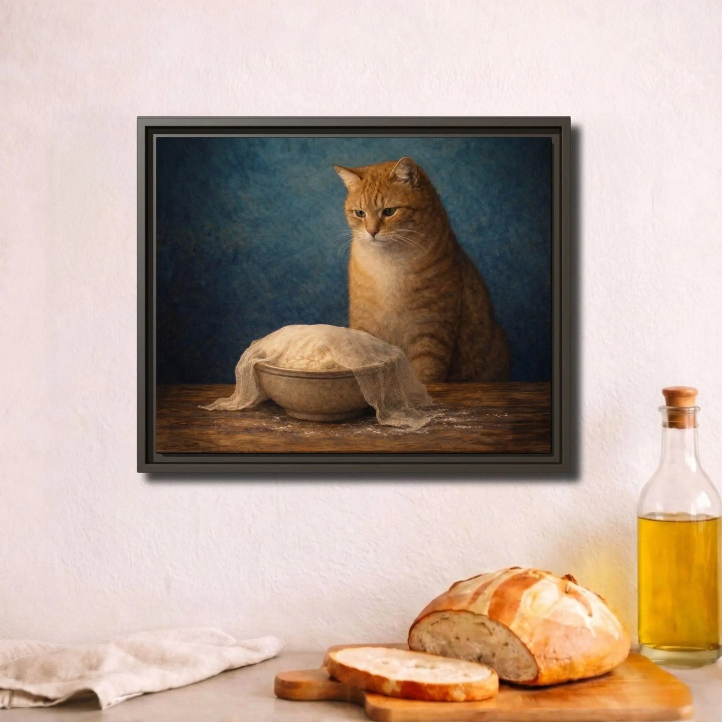 Patient Dough Watcher | Framed Kitchen Wall Art Canvas