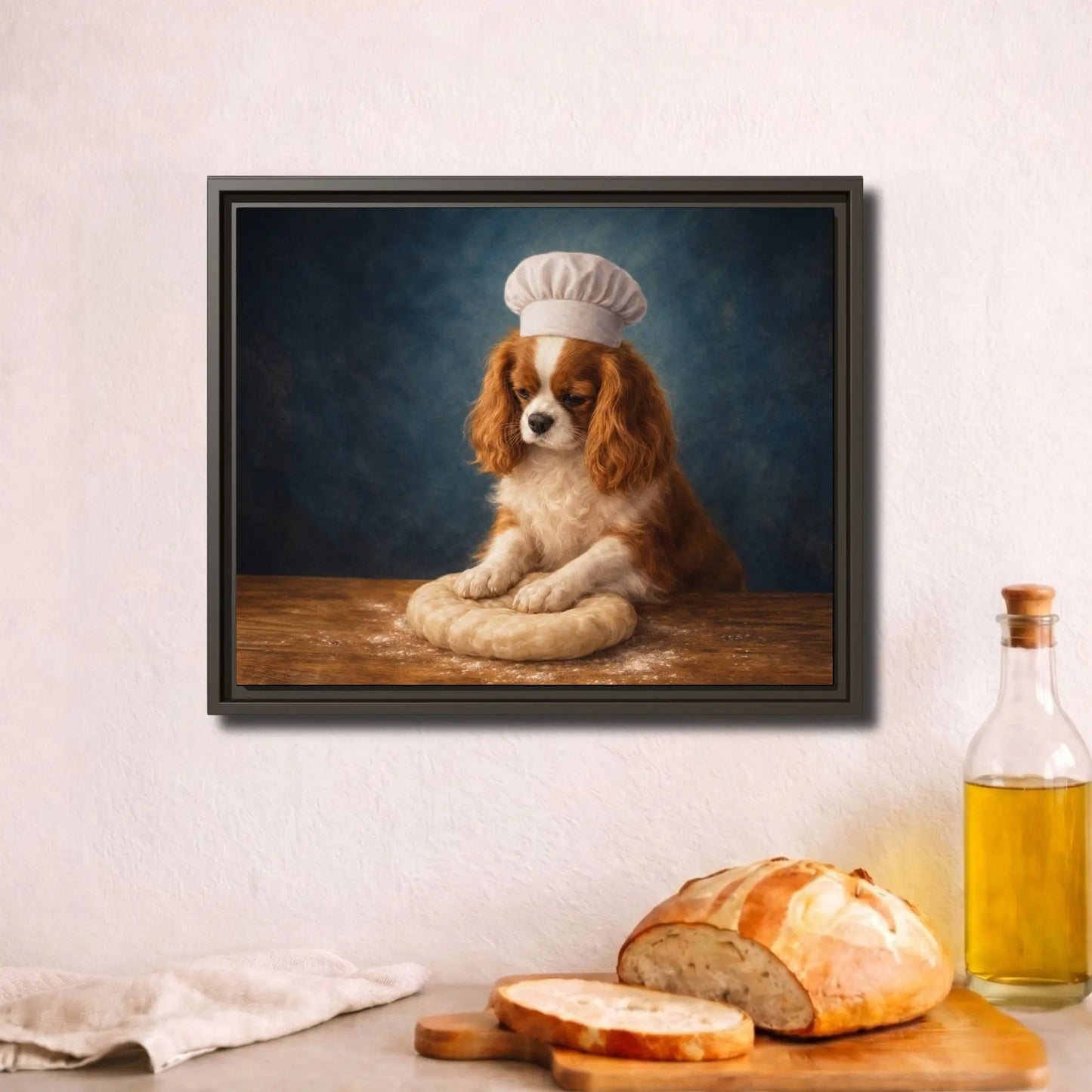 Little Cavalier Baker | Framed Kitchen Wall Art Canvas