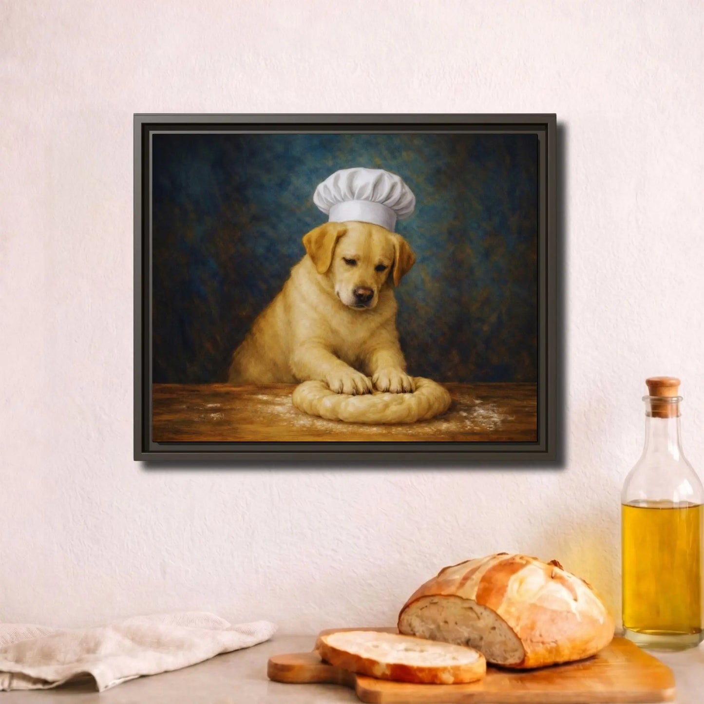 Labrador Baker | Framed Kitchen Wall Art Canvas