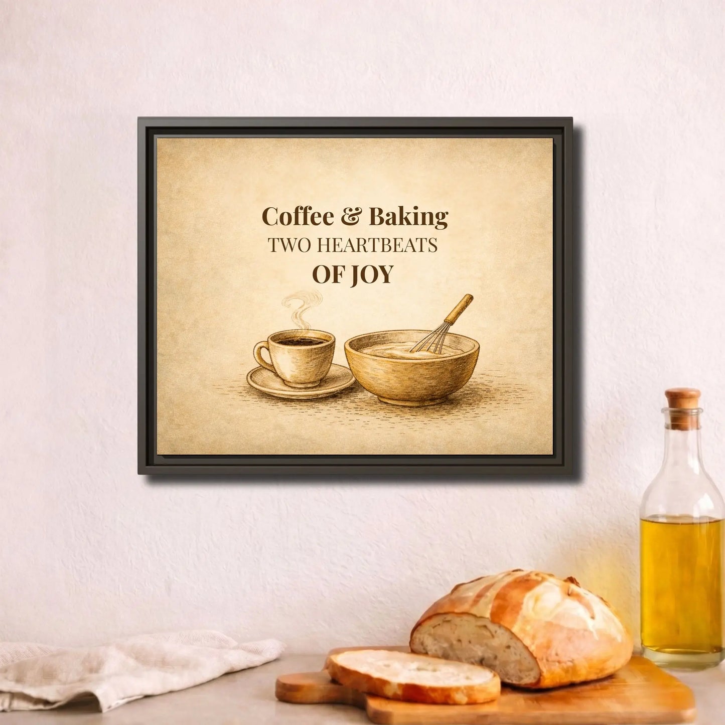 Coffee & Baking | Framed Kitchen Wall Art Canvas