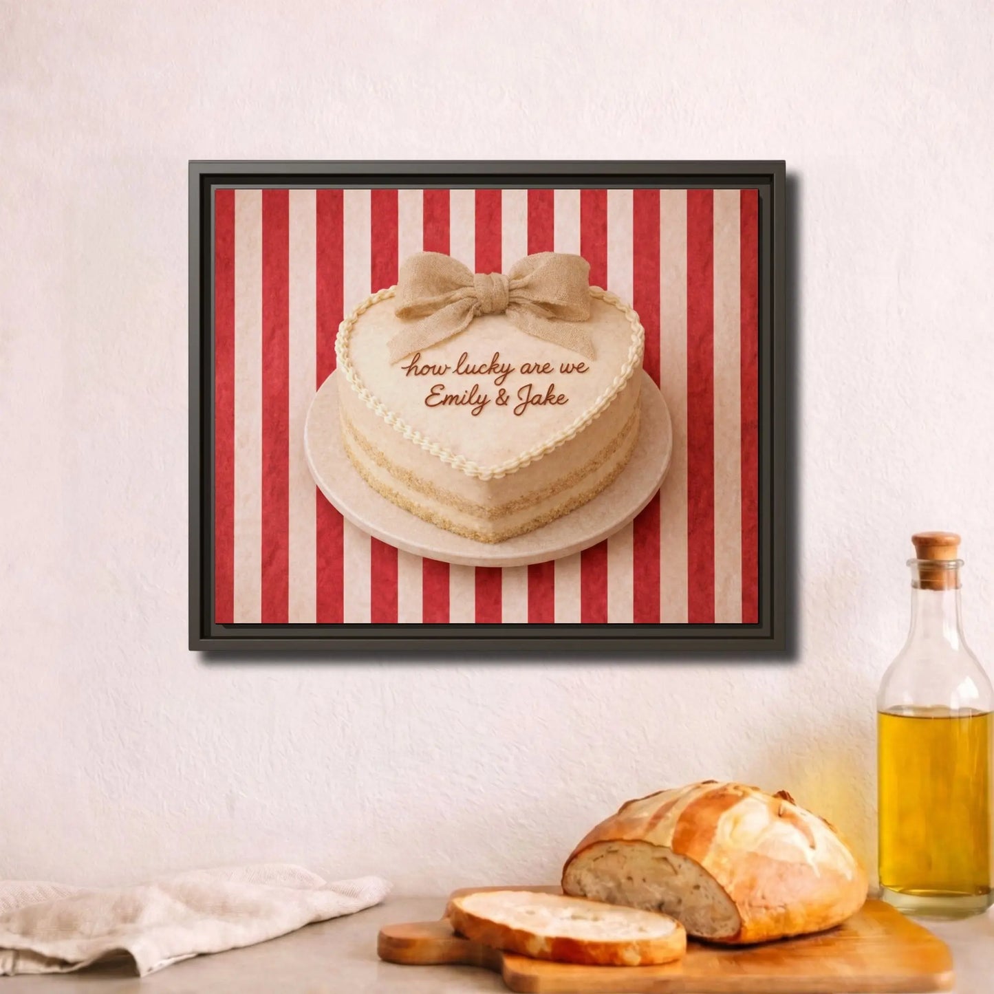How Lucky Are We | Personalized Framed Kitchen Wall Art Canvas
