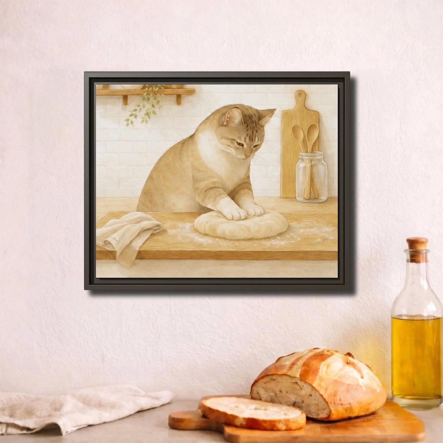 Baker’s Helper | Framed Kitchen Wall Art Canvas