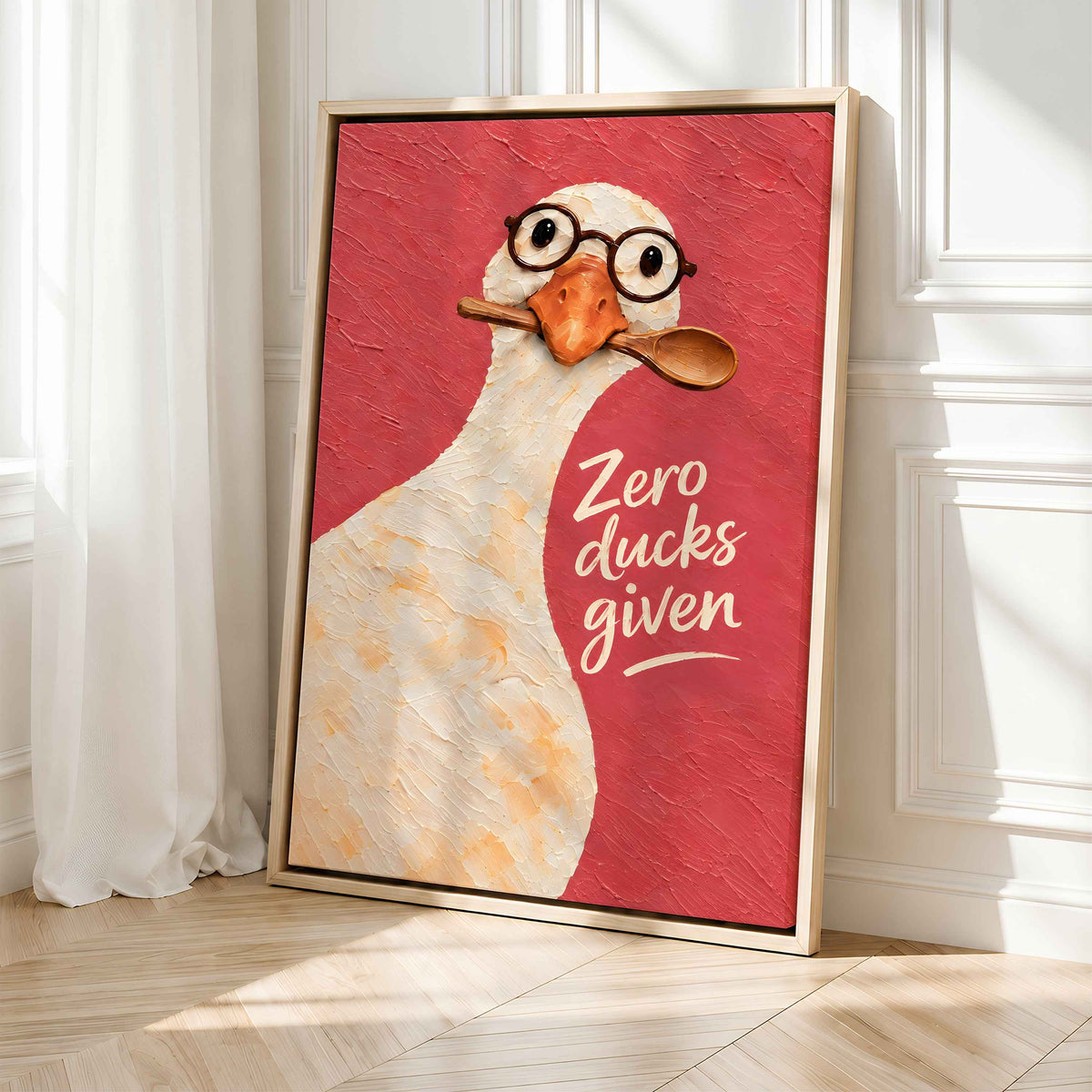 Framed Silly Goose Wall Art Canvas | Zero Ducks Given