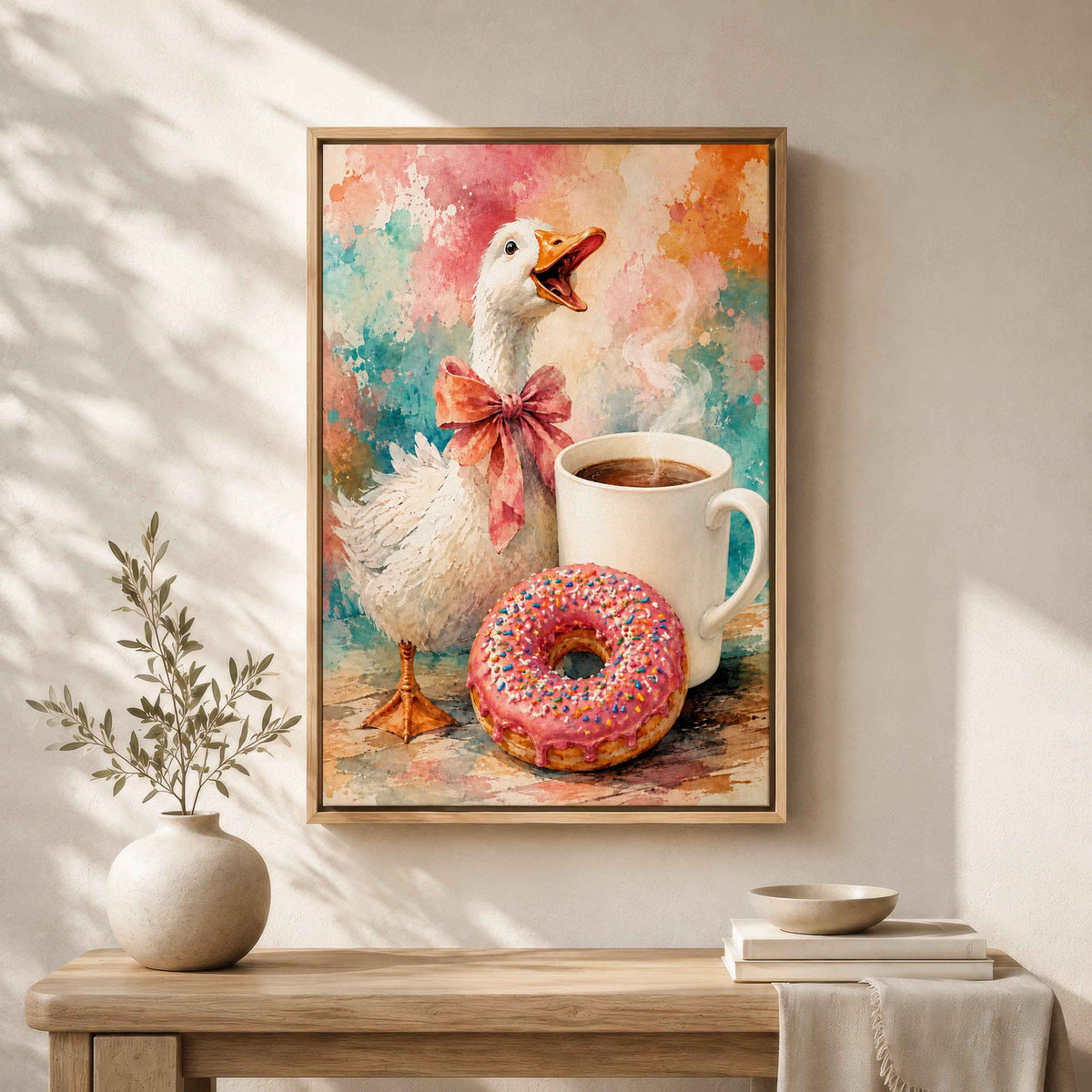 Goose Painting | Framed Coffee Bar Wall Art Canvas