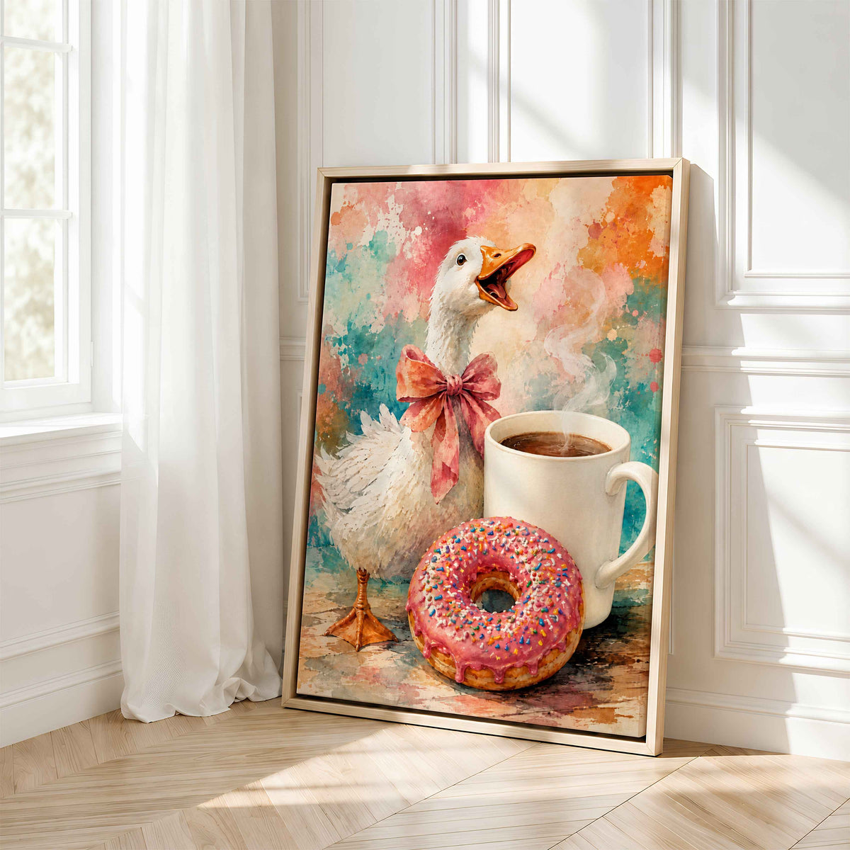 Goose Painting | Framed Coffee Bar Wall Art Canvas