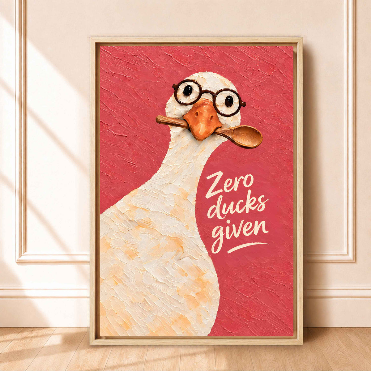 Framed Silly Goose Wall Art Canvas | Zero Ducks Given