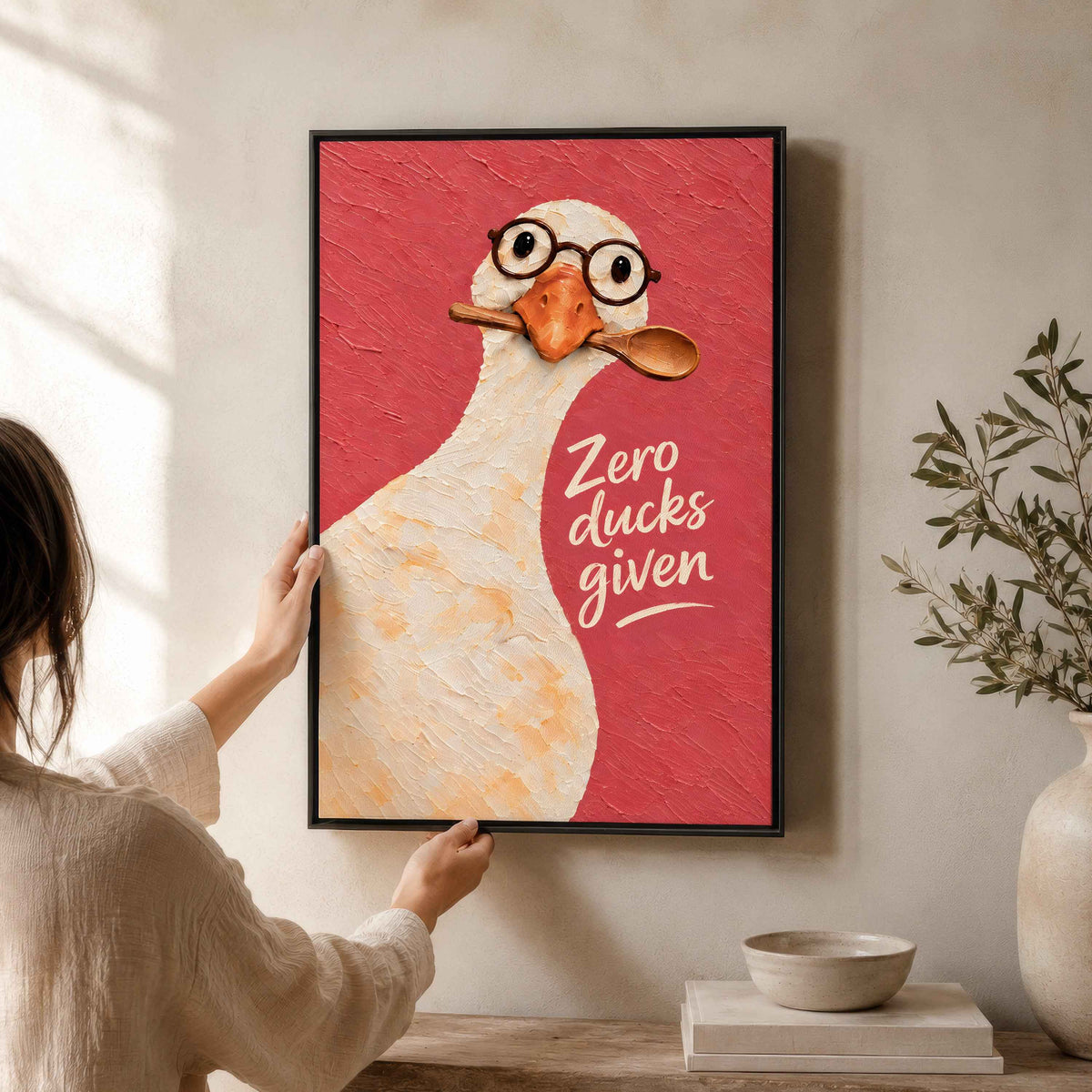 Framed Silly Goose Wall Art Canvas | Zero Ducks Given