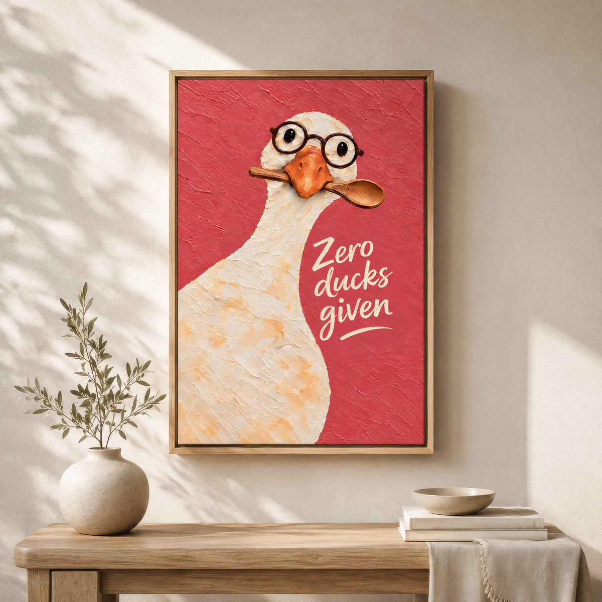 Framed Silly Goose Wall Art Canvas | Zero Ducks Given