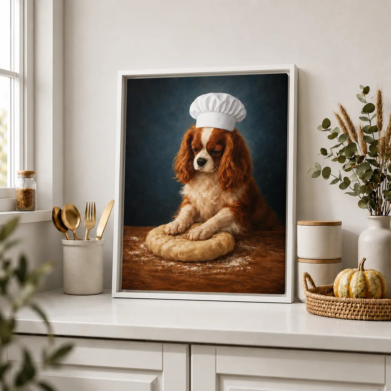 Little Cavalier Baker | Framed Kitchen Wall Art Canvas