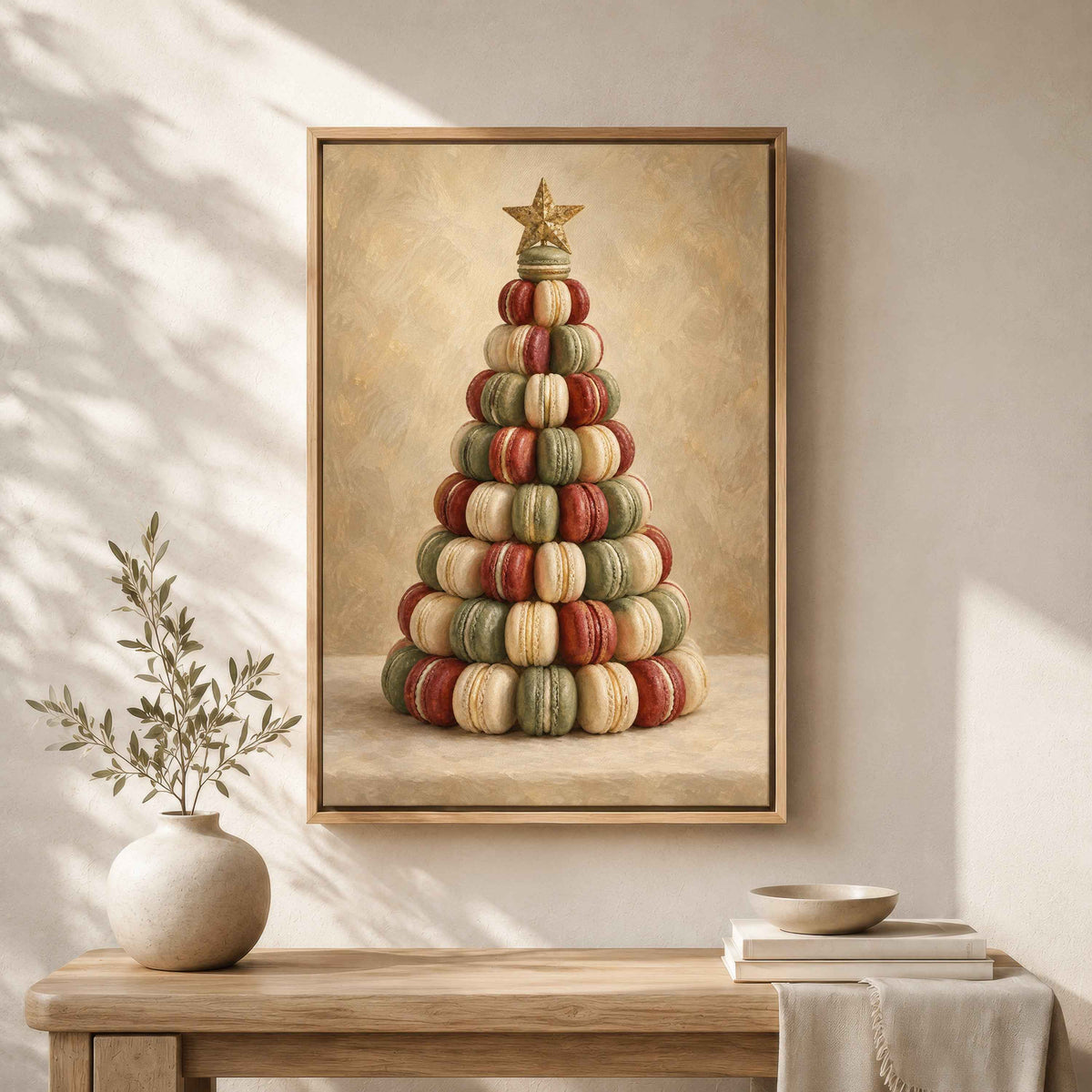 Christmas Tree Wall Art | Framed Macaron Print Canvas