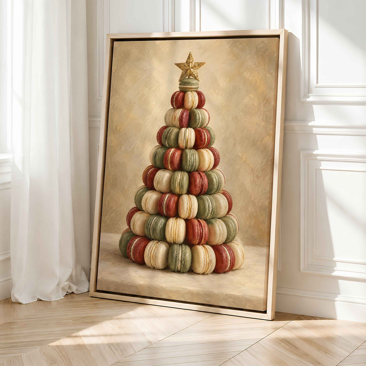 Christmas Tree Wall Art | Framed Macaron Print Canvas