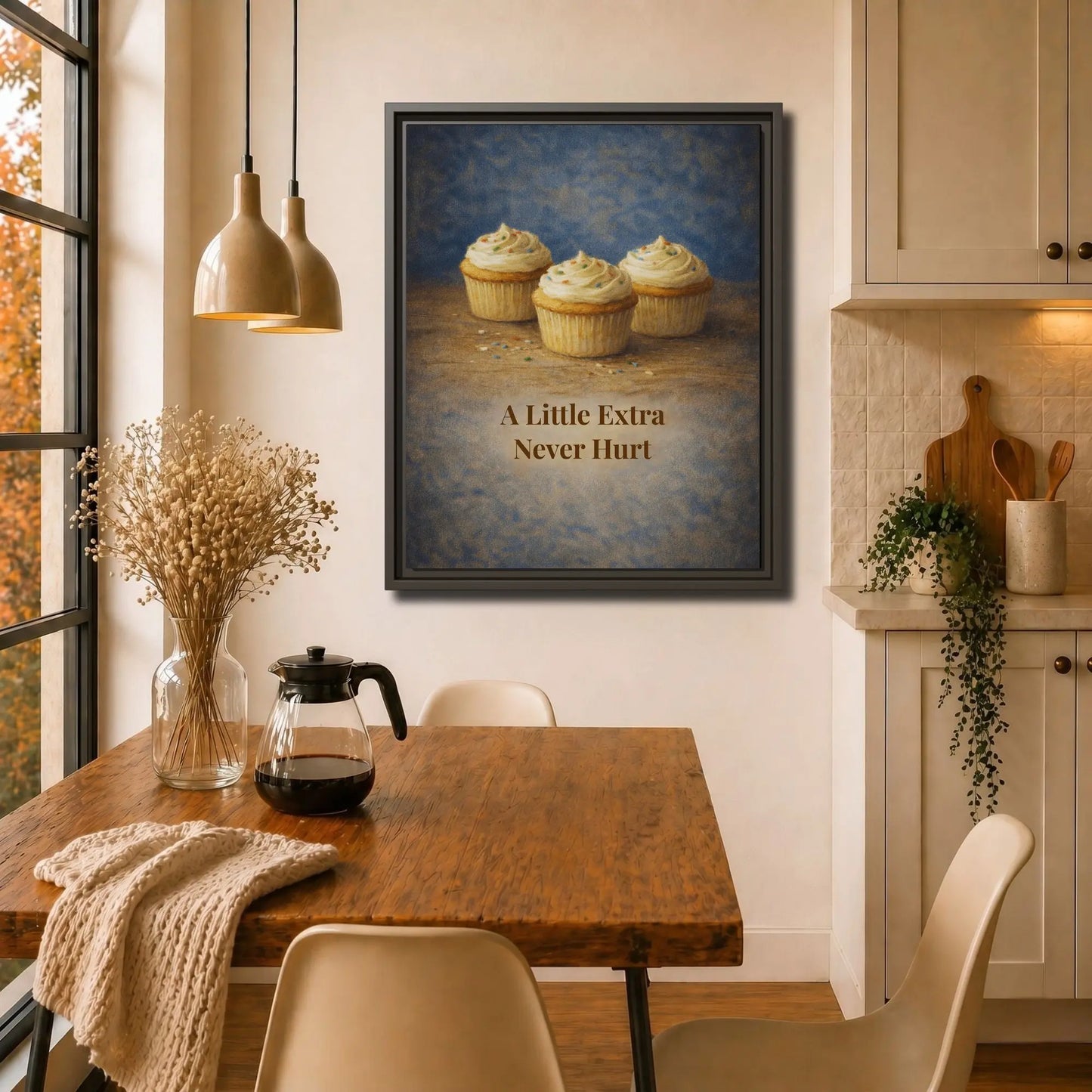 A Little Extra Never Hurt | Framed Kitchen Wall Art Canvas