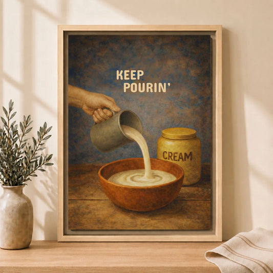 Keep Pourin’ | Framed Kitchen Wall Art Canvas