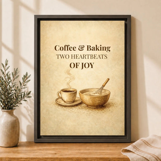 Coffee & Baking | Framed Kitchen Wall Art Canvas