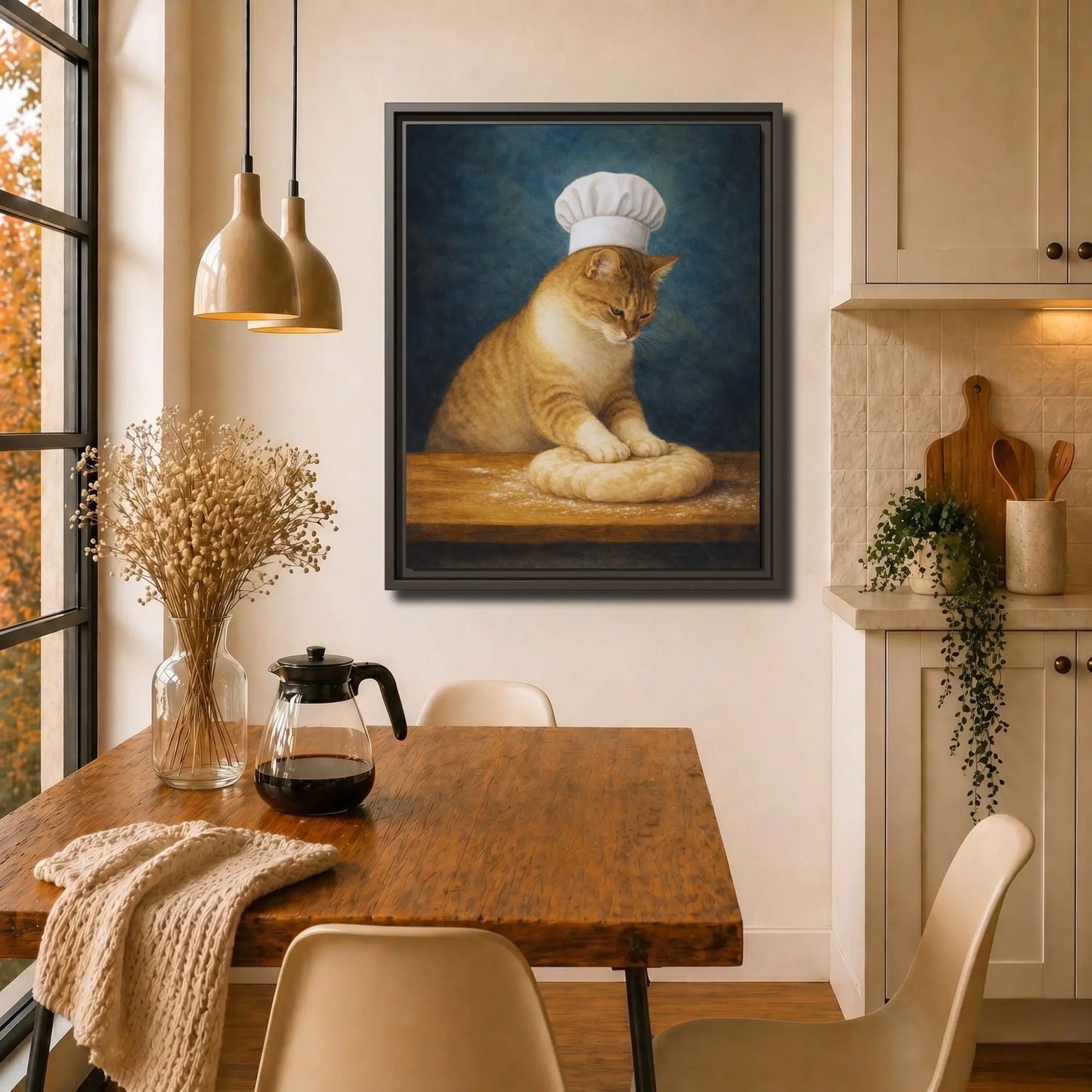 Patient Little Baker | Framed Kitchen Wall Art Canvas