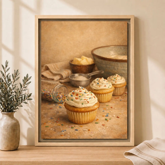 Joy with Sprinkles | Framed Kitchen Wall Art Canvas