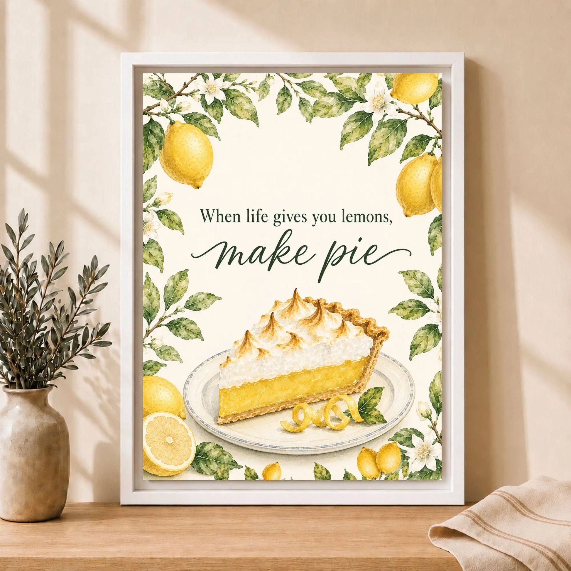 When Life Gives You Lemons | Framed Lemon Kitchen Wall Art Canvas