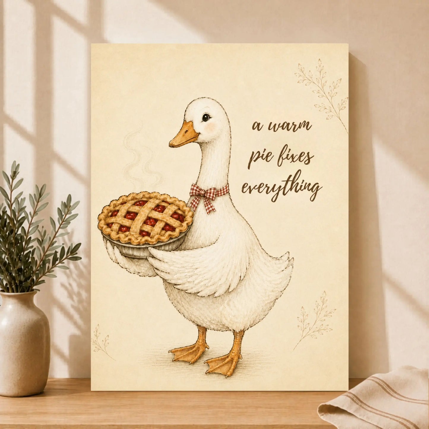 A Warm Pie Fixes Everything | Kitchen Wall Art Canvas
