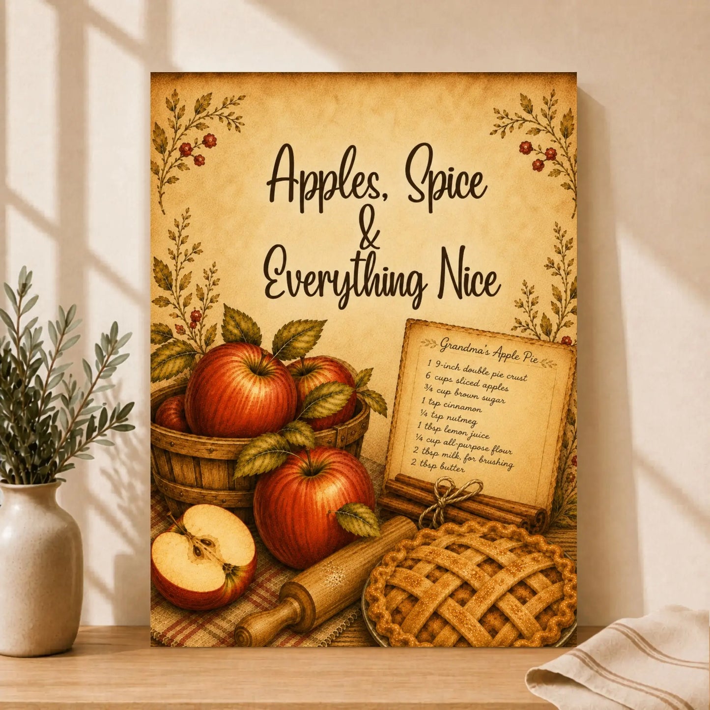 Apples Spice Everything Nice | Kitchen Wall Art Canvas