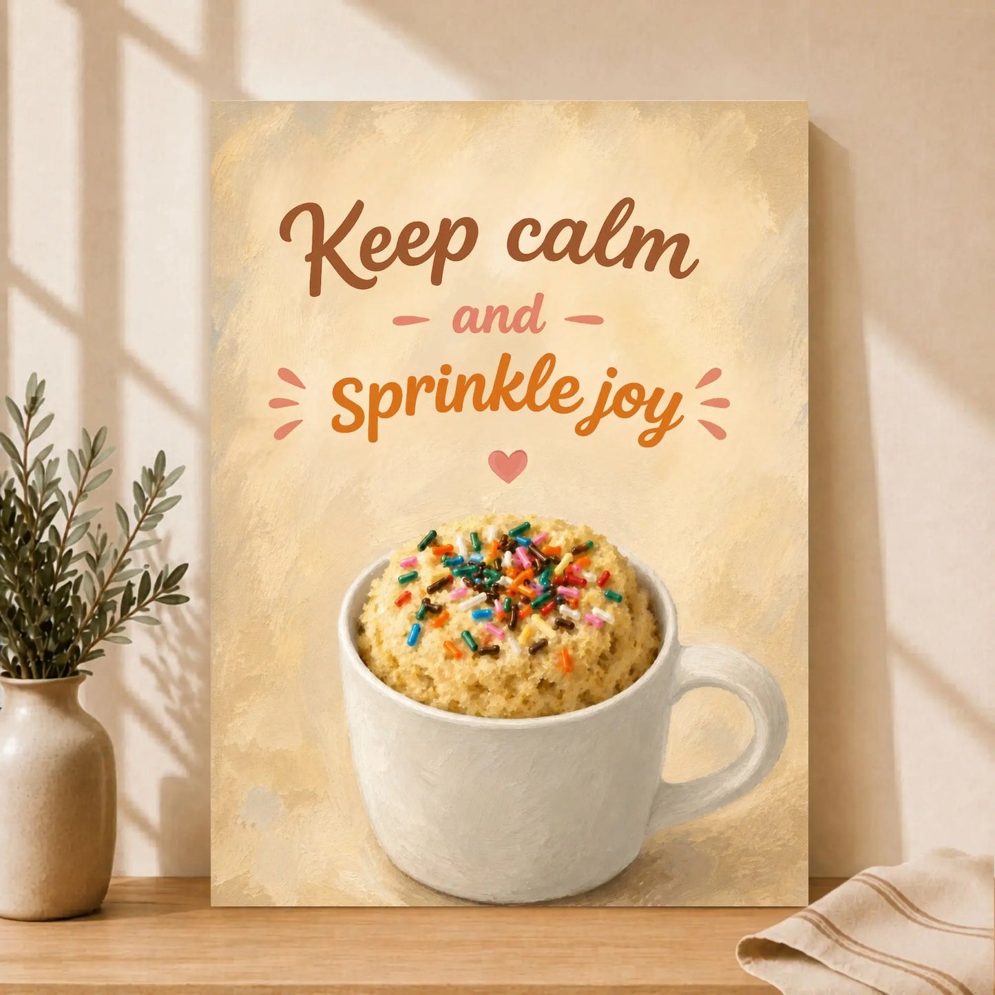 Keep Calm & Sprinkle Joy | Kitchen Wall Art Canvas