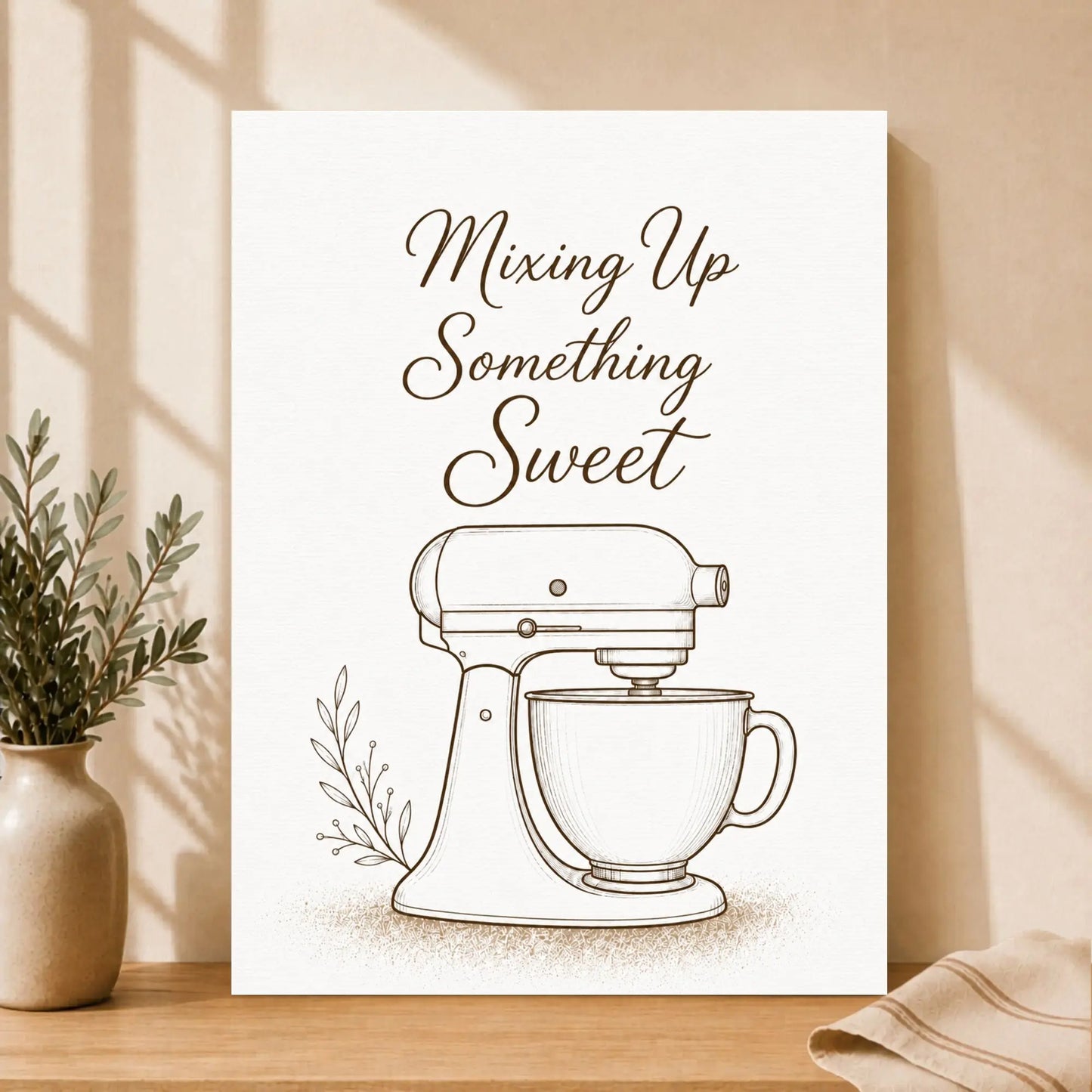 Mixing Up Something Sweet | Kitchen Wall Art Canvas