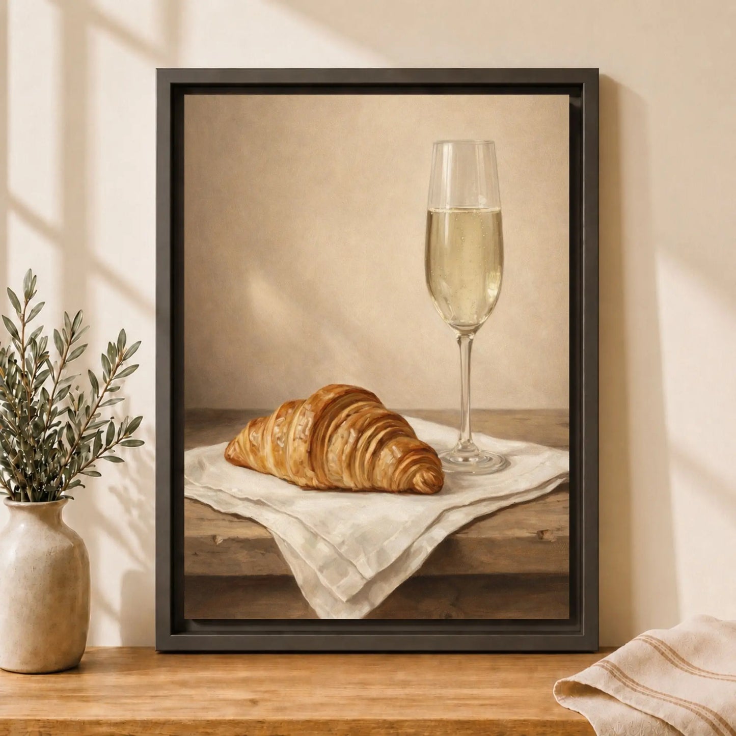 A Quiet Toast | Framed Kitchen Wall Art Canvas