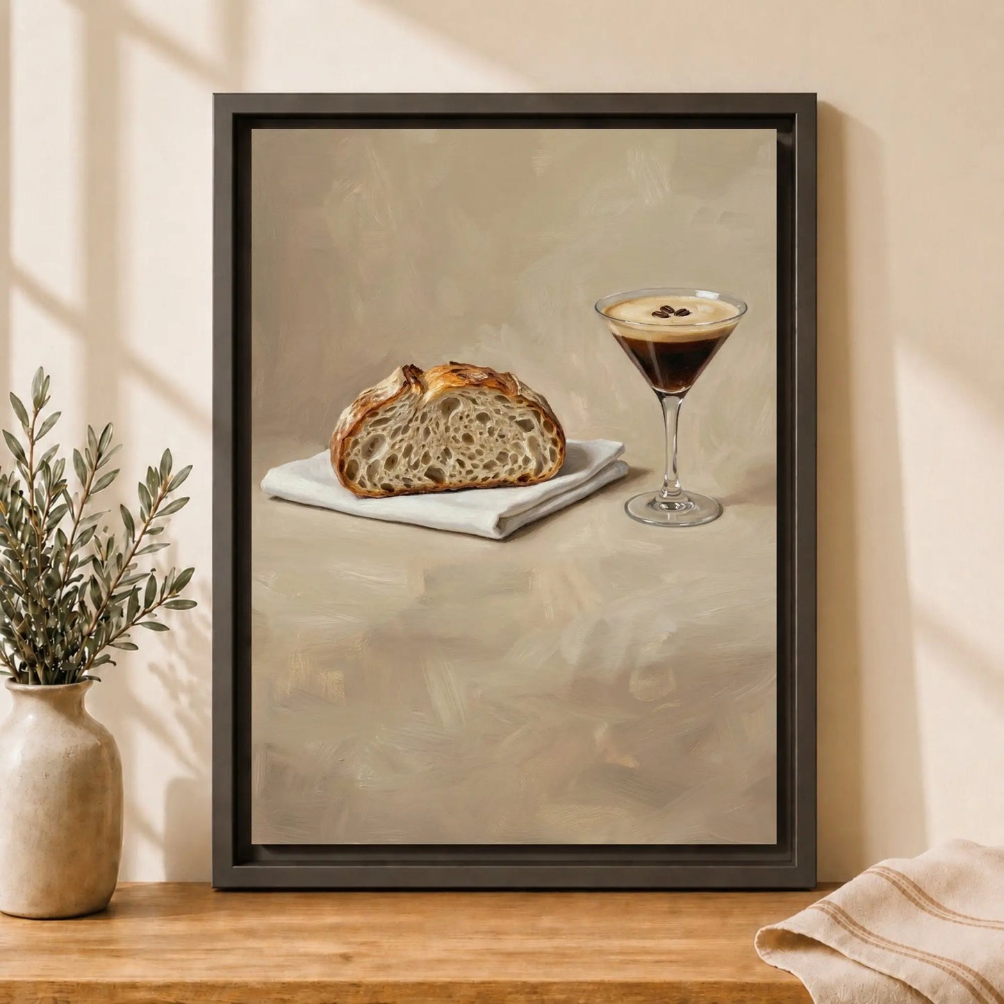 Sourdough & Espresso | Framed Kitchen Wall Art Canvas