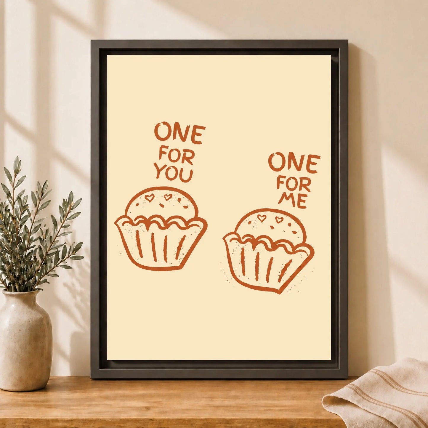 One for You One for Me | Framed Kitchen Wall Art Canvas