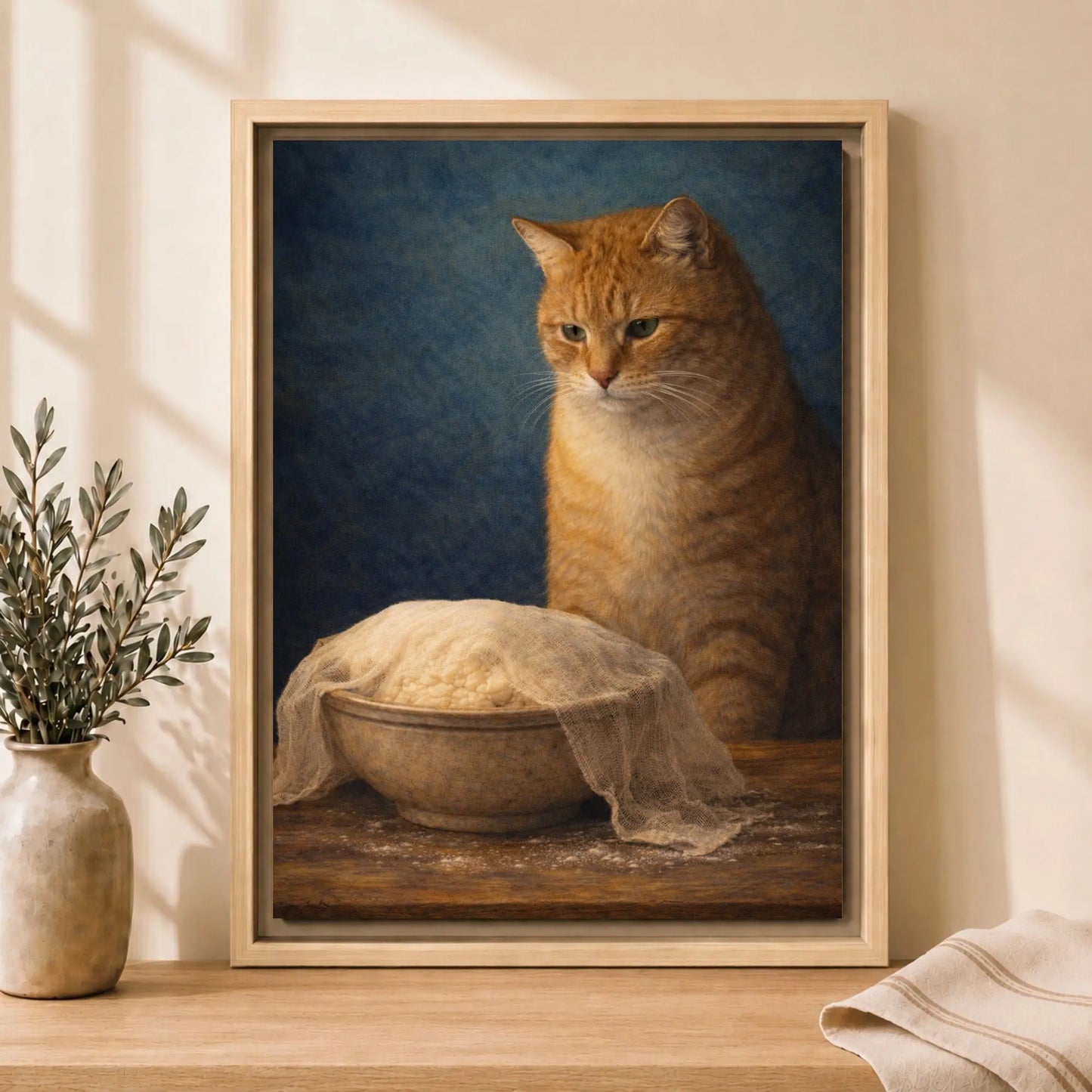 Patient Dough Watcher | Framed Kitchen Wall Art Canvas
