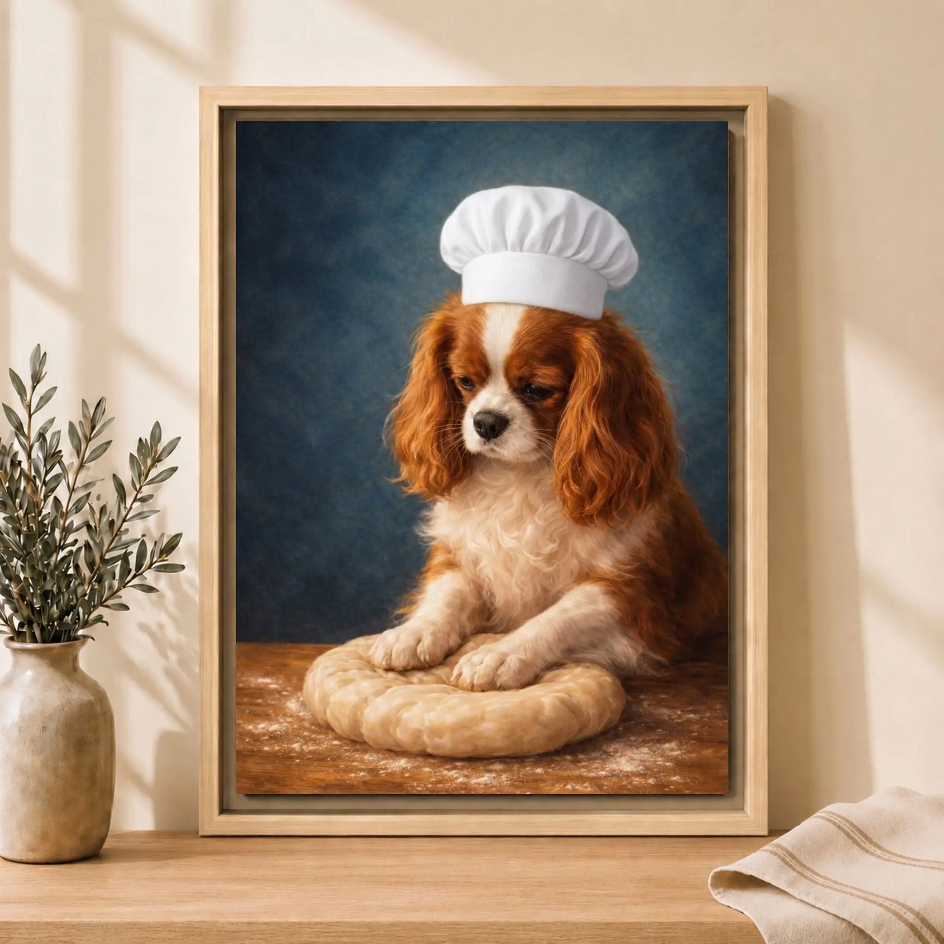 Little Cavalier Baker | Framed Kitchen Wall Art Canvas