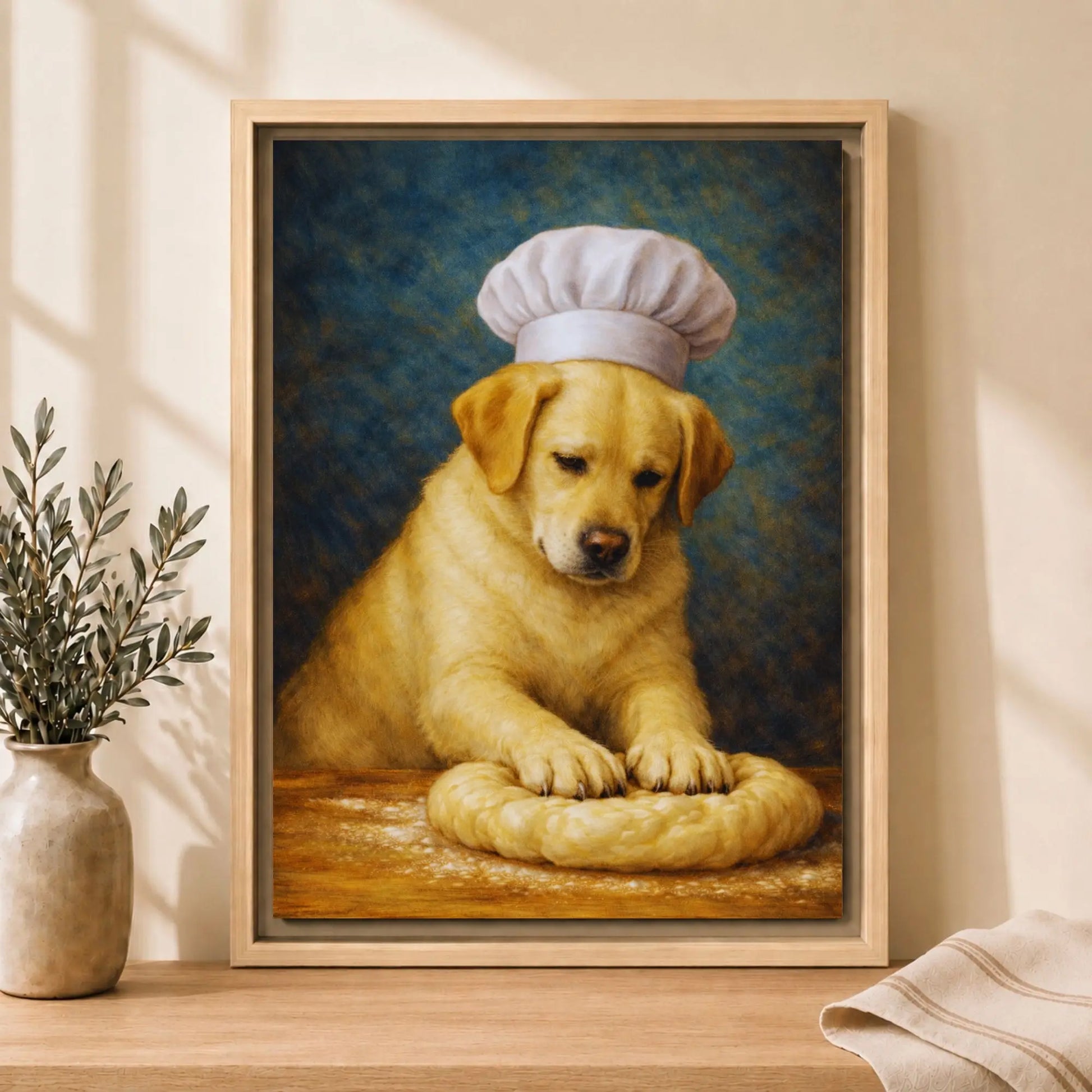 Labrador Baker | Framed Kitchen Wall Art Canvas