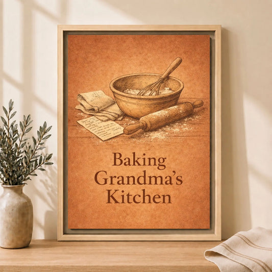 Grandma’s Kitchen | Framed Vintage Wall Art Canvas Decor