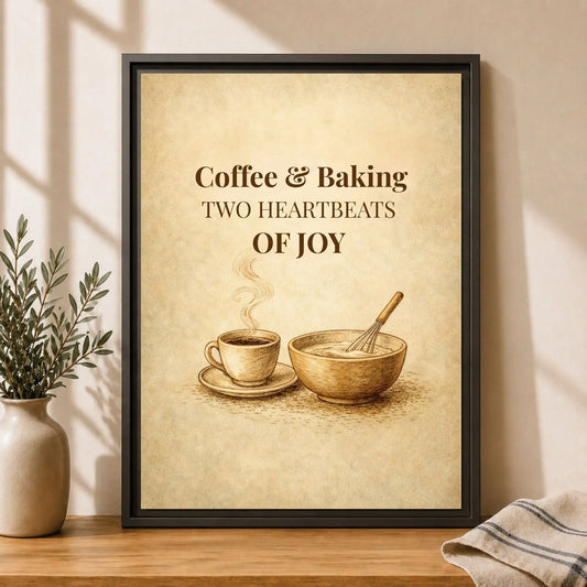 Coffee & Baking | Framed Kitchen Wall Art Canvas