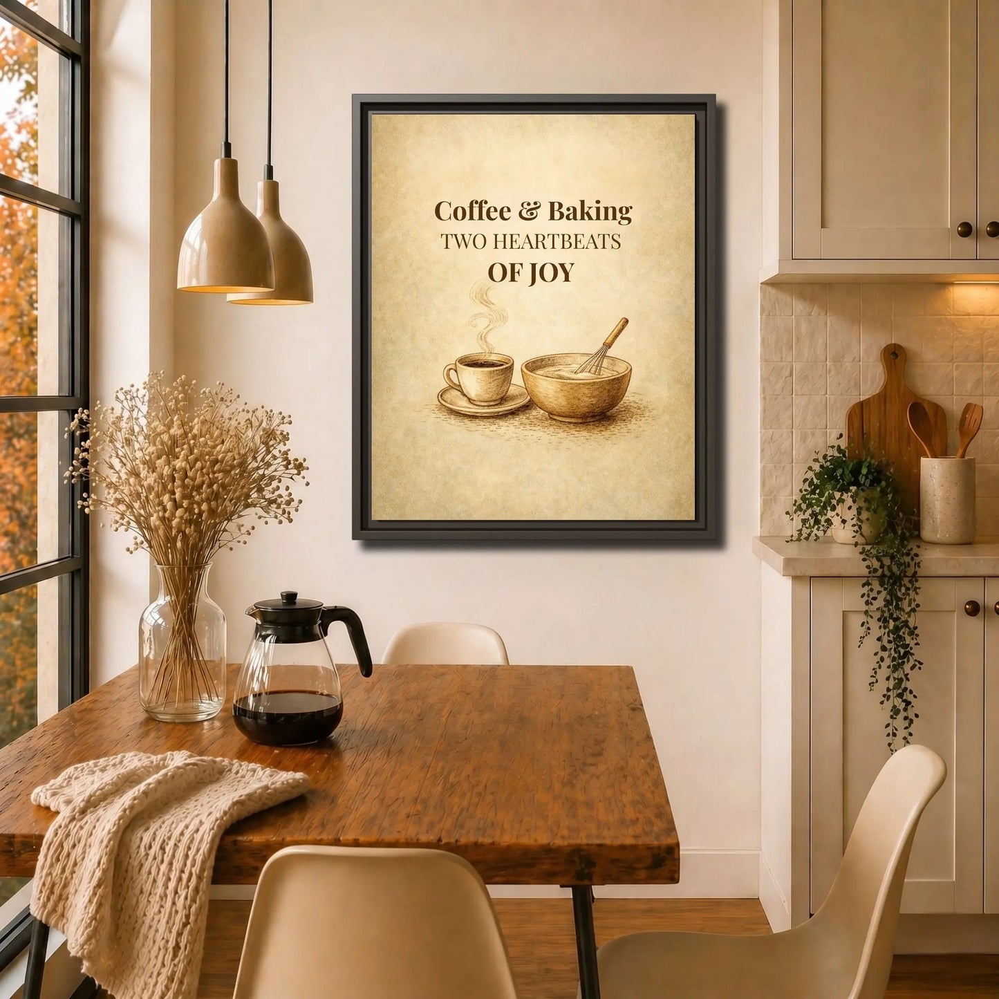 Coffee & Baking | Framed Kitchen Wall Art Canvas