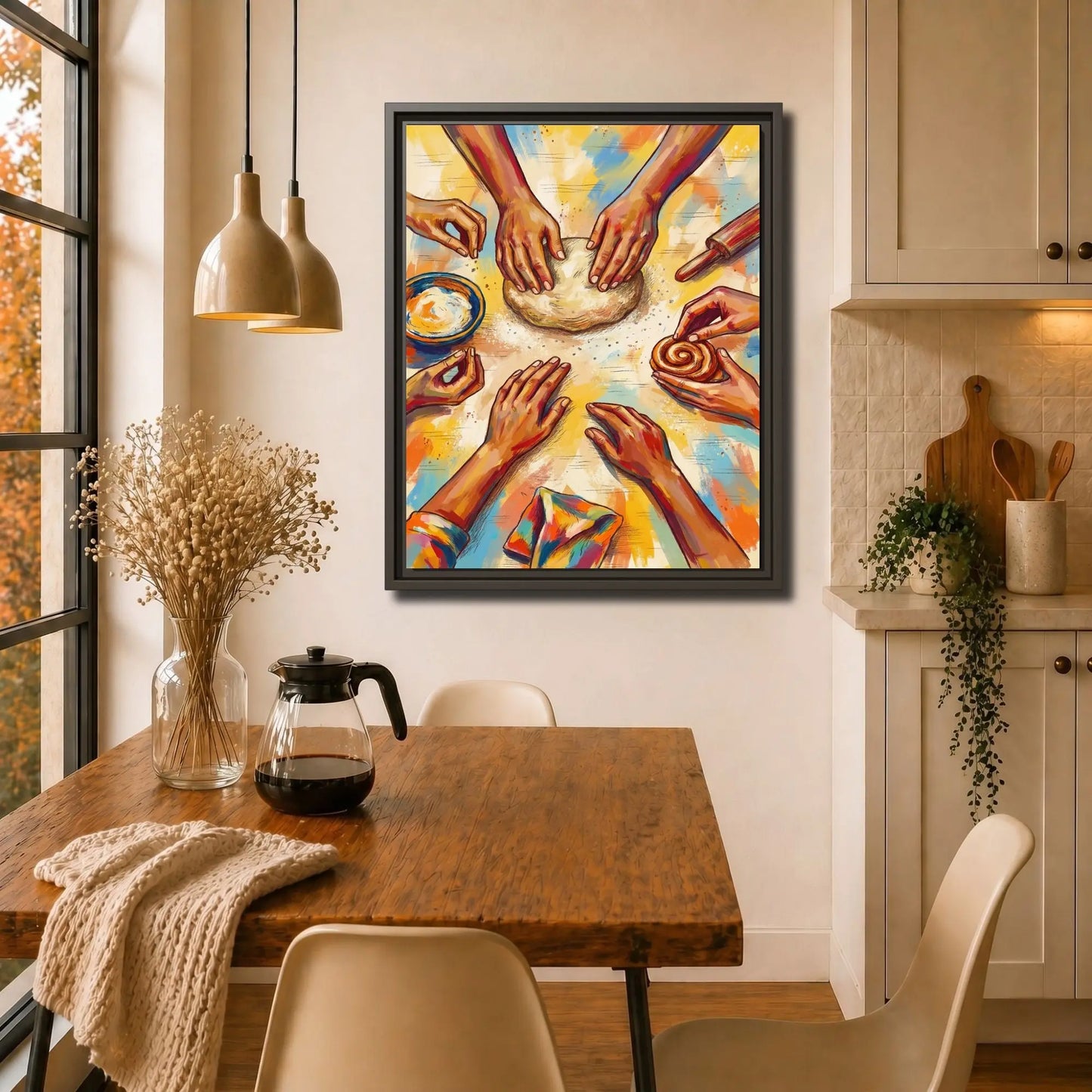 Home Bakers’ Circle | Framed Colorful Kitchen Wall Art Canvas