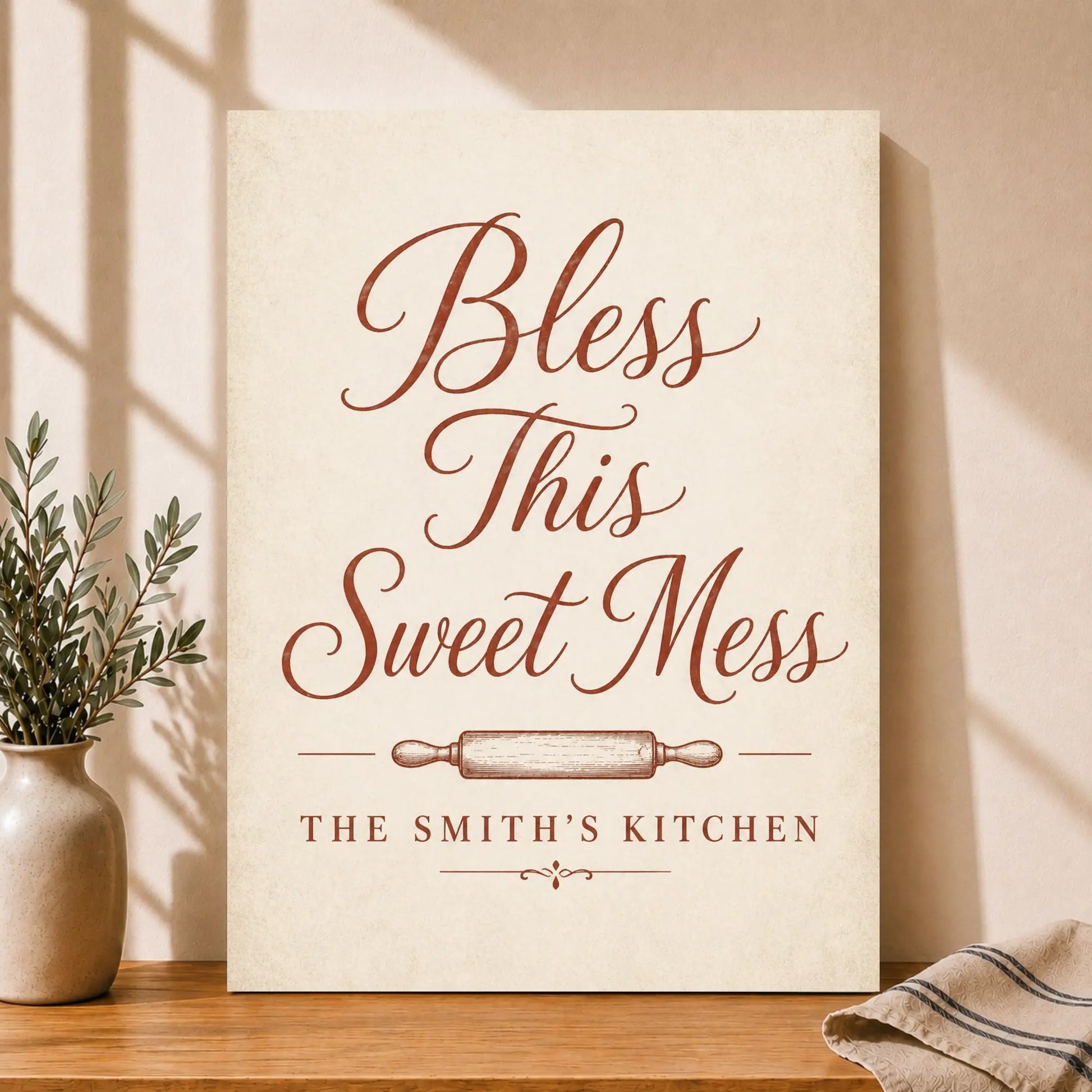 Bless This Sweet Mess | Personalized Kitchen Wall Art