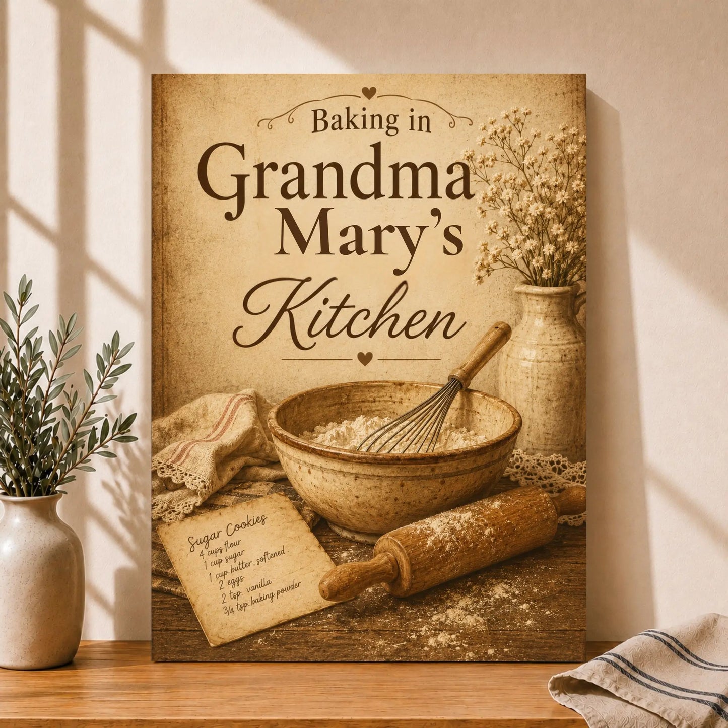 Grandma’s Kitchen | Personalized Kitchen Wall Art Canvas