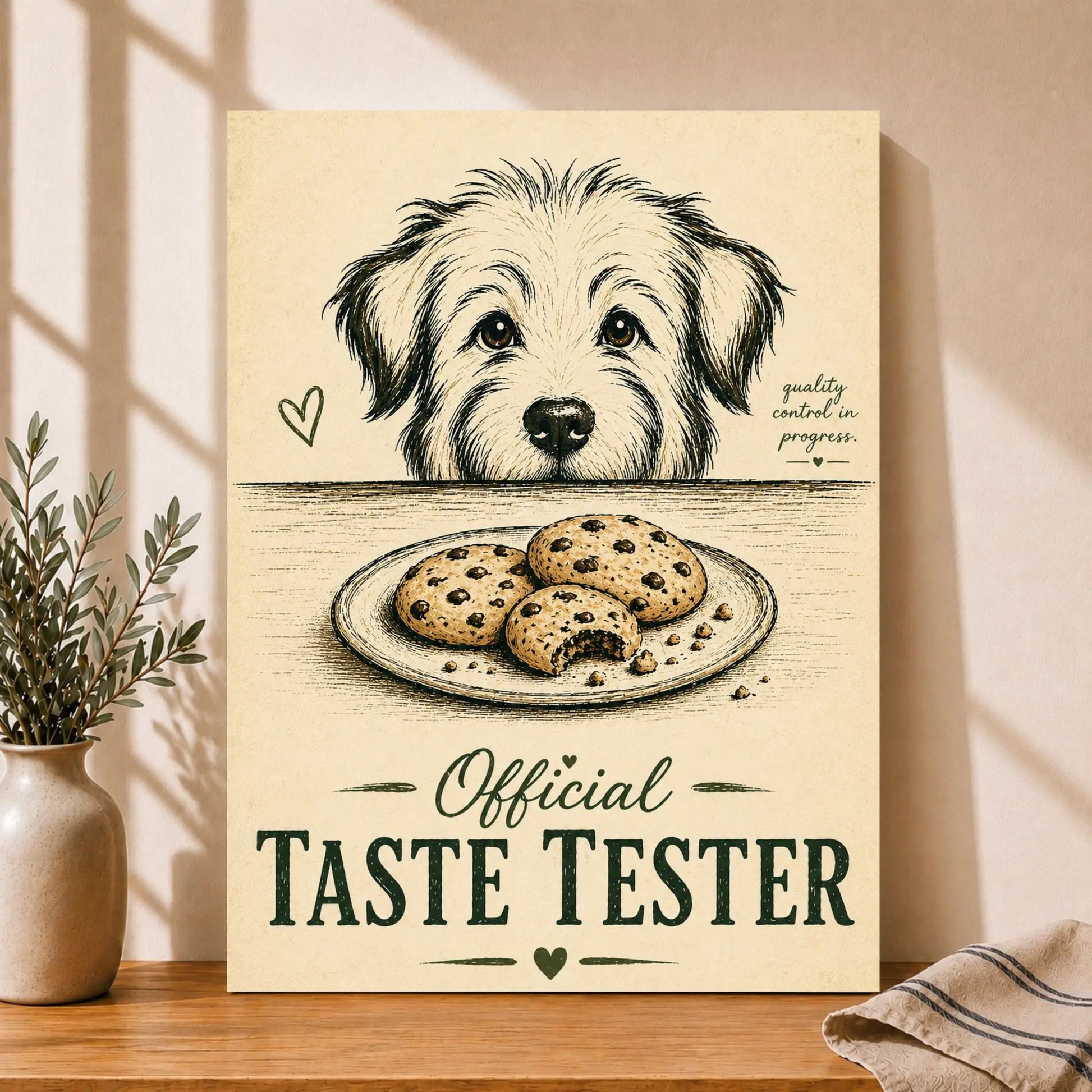Dog Taste Tester | Kitchen Wall Art Canvas