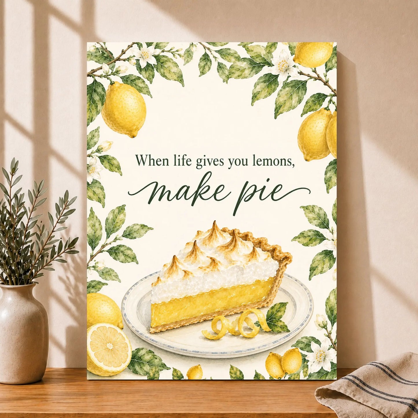 When Life Gives You Lemons | Lemon Kitchen Wall Art Canvas