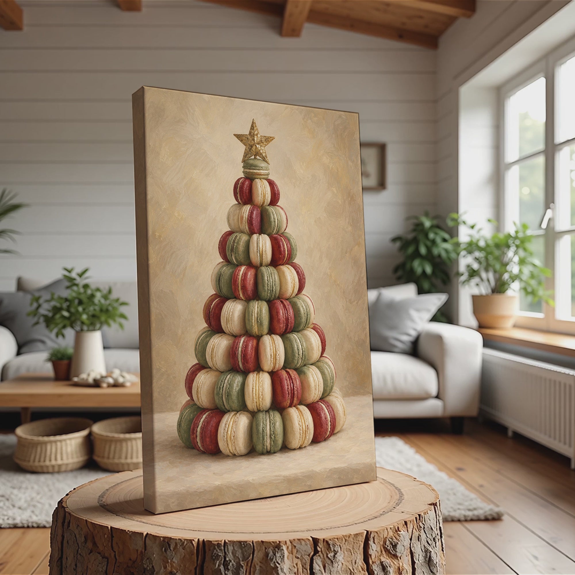 Christmas Tree Wall Art | Macaron Christmas Print for the Kitchen