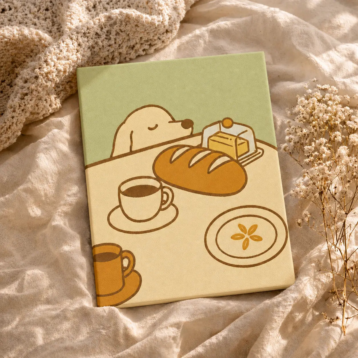 Slow Mornings Start Here | Kitchen Wall Art Canvas