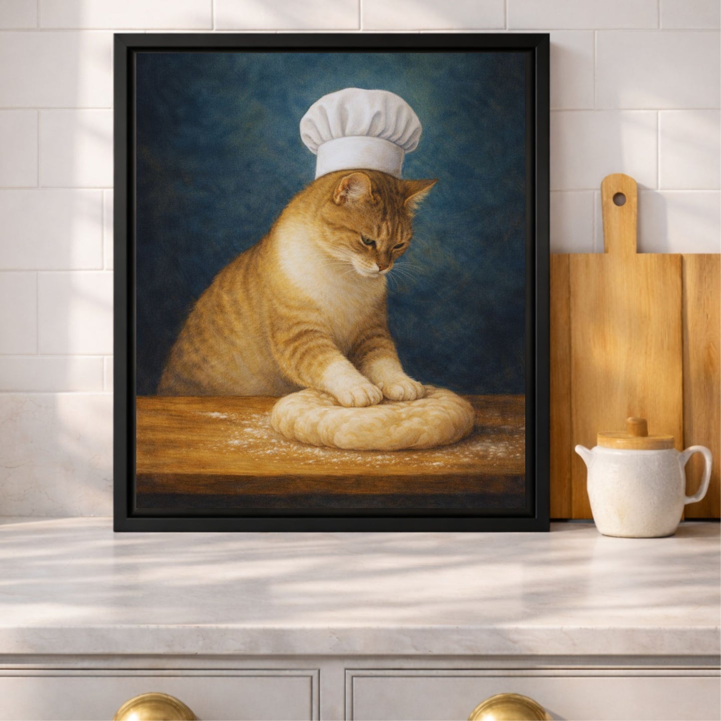 The Patient Little Baker Framed Kitchen Canvas Wall Art