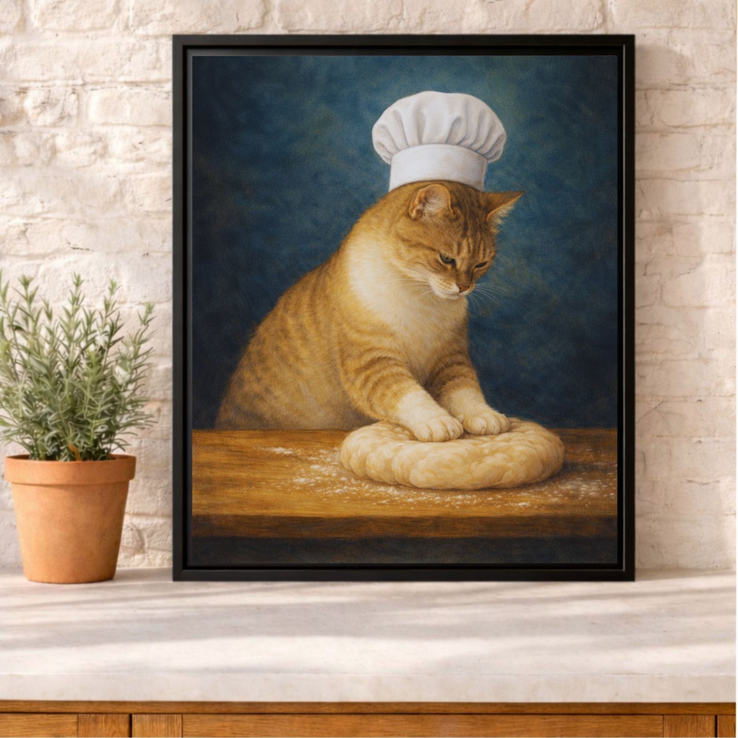 The Patient Little Baker Framed Kitchen Canvas Wall Art