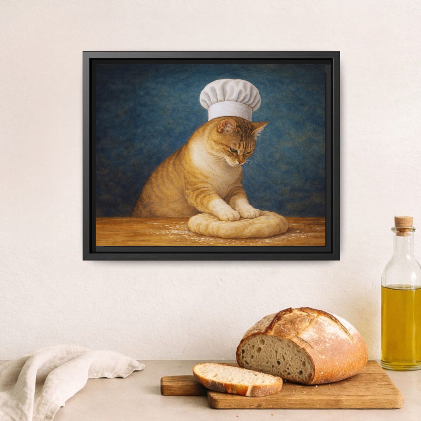 The Patient Little Baker Framed Kitchen Canvas Wall Art