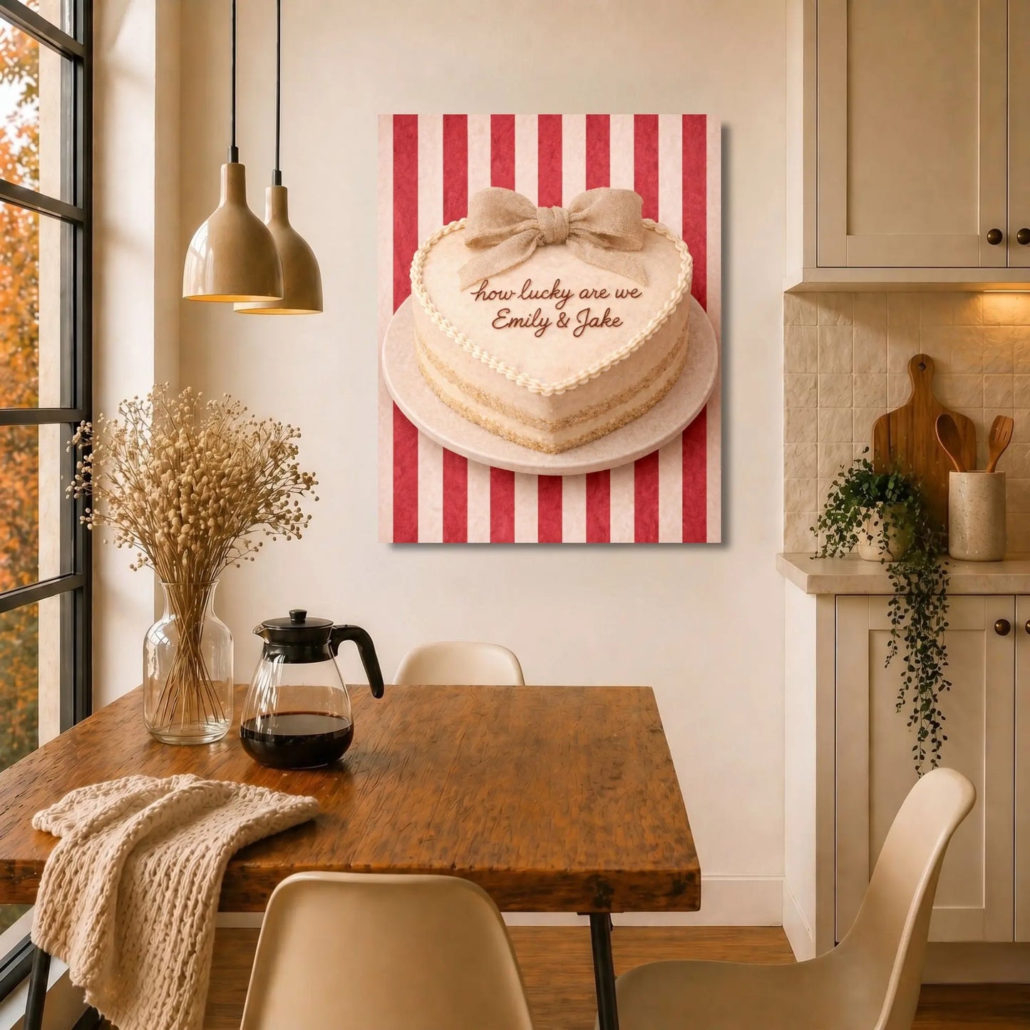 How Lucky Are We | Personalized Kitchen Wall Art Canvas