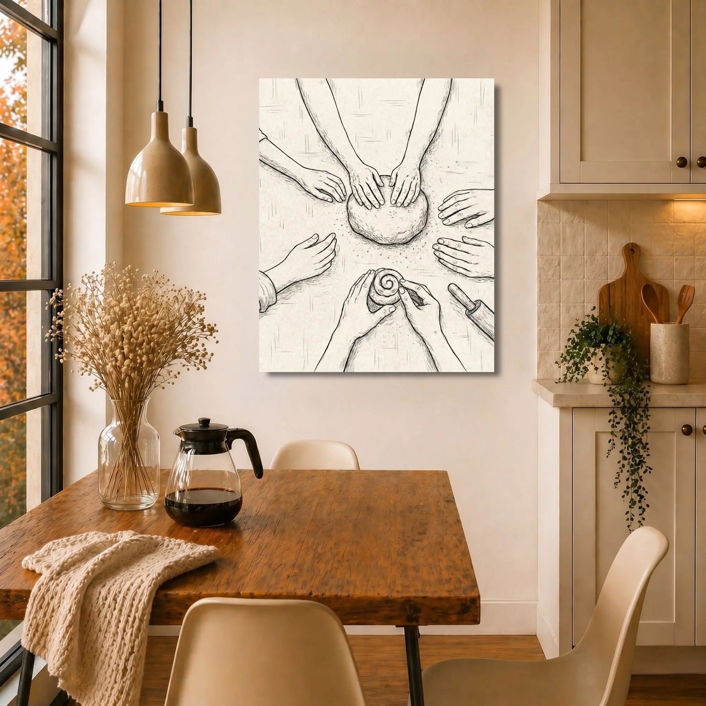 Home Bakers’ Circle | Modern Minimalist Kitchen Wall Art Canvas