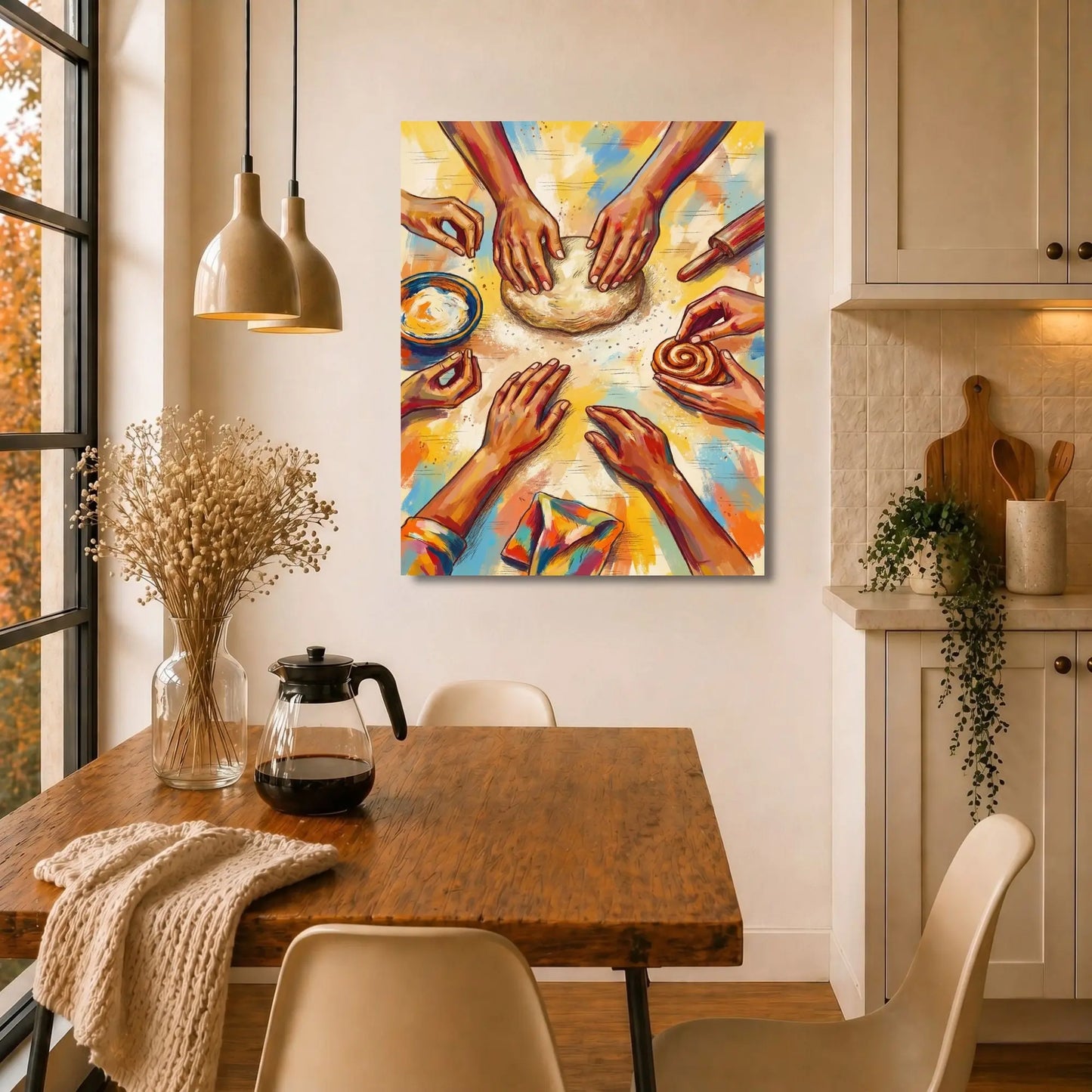 Home Bakers’ Circle | Colorful Kitchen Wall Art Canvas