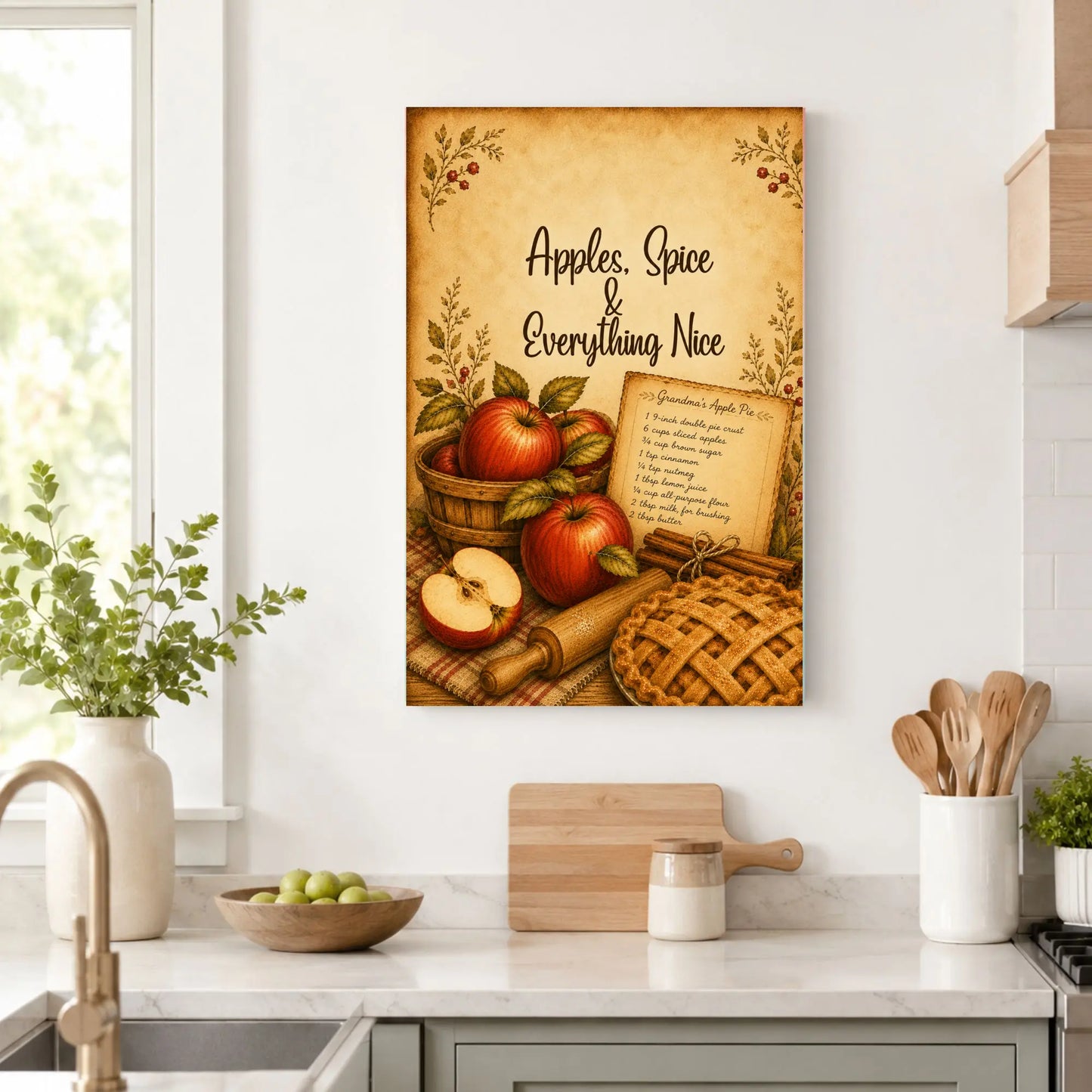 Apples Spice Everything Nice | Kitchen Wall Art Canvas