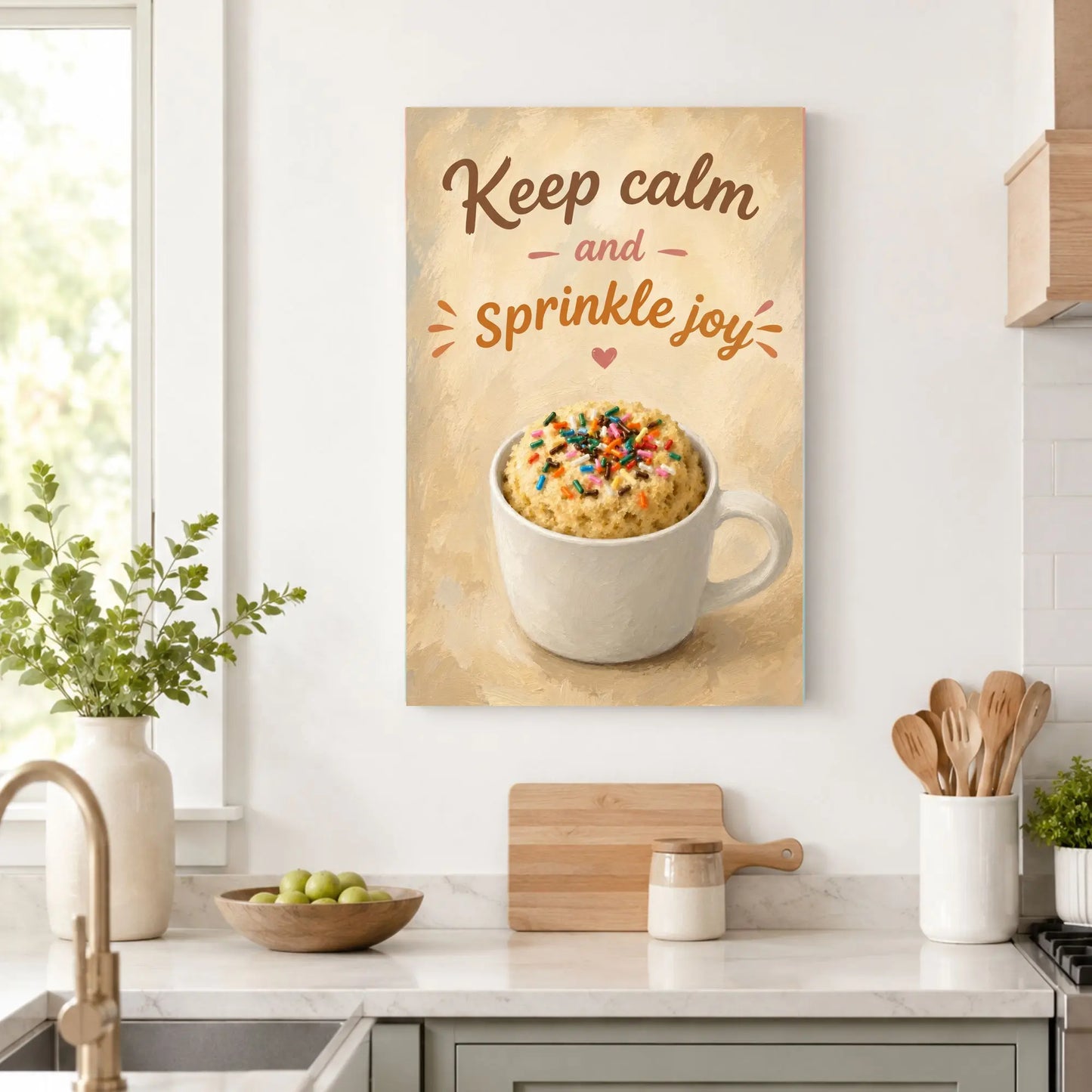 Keep Calm & Sprinkle Joy | Kitchen Wall Art Canvas